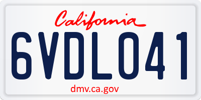 CA license plate 6VDL041