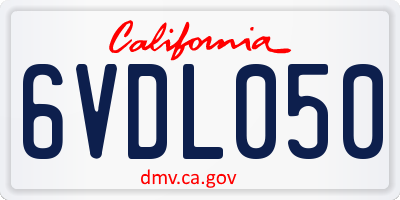 CA license plate 6VDL050
