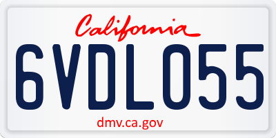 CA license plate 6VDL055