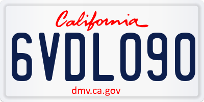 CA license plate 6VDL090