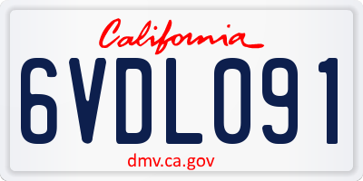CA license plate 6VDL091