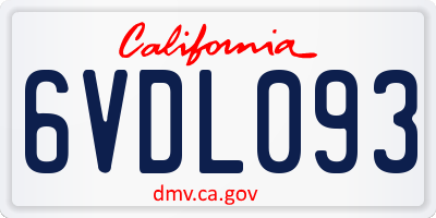 CA license plate 6VDL093