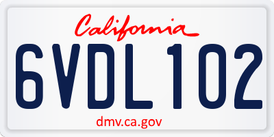 CA license plate 6VDL102