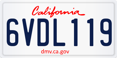 CA license plate 6VDL119
