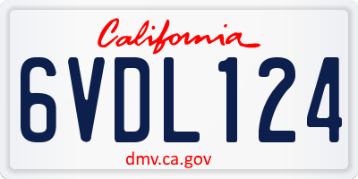 CA license plate 6VDL124