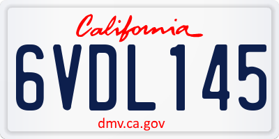 CA license plate 6VDL145