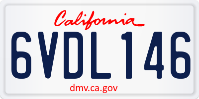 CA license plate 6VDL146