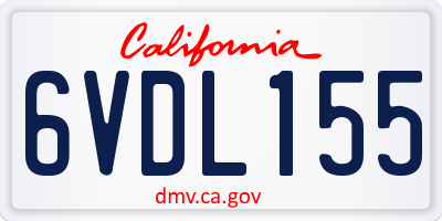CA license plate 6VDL155