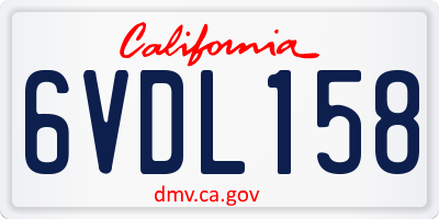 CA license plate 6VDL158