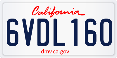 CA license plate 6VDL160