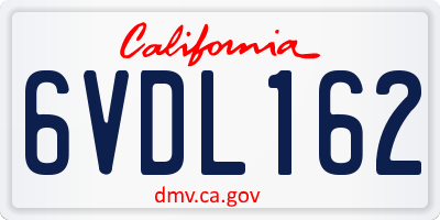 CA license plate 6VDL162