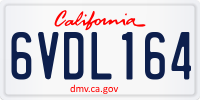 CA license plate 6VDL164
