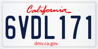 CA license plate 6VDL171