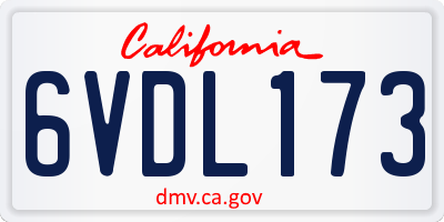 CA license plate 6VDL173