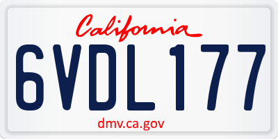CA license plate 6VDL177