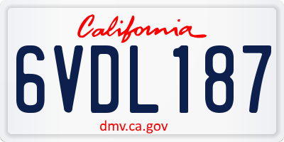 CA license plate 6VDL187