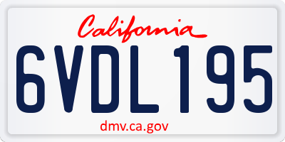 CA license plate 6VDL195