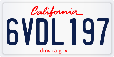 CA license plate 6VDL197
