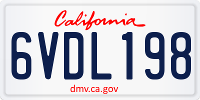 CA license plate 6VDL198