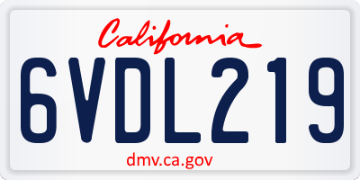 CA license plate 6VDL219
