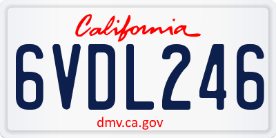 CA license plate 6VDL246