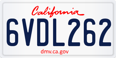 CA license plate 6VDL262