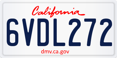 CA license plate 6VDL272