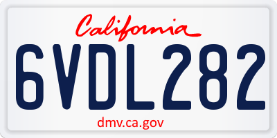 CA license plate 6VDL282