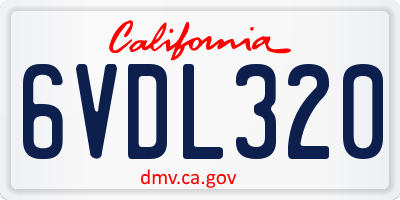 CA license plate 6VDL320