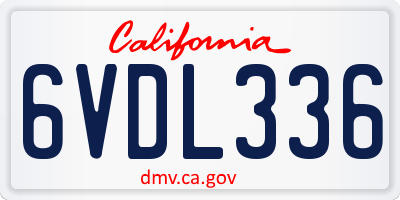 CA license plate 6VDL336