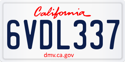 CA license plate 6VDL337