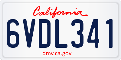 CA license plate 6VDL341