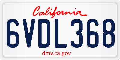 CA license plate 6VDL368