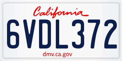 CA license plate 6VDL372