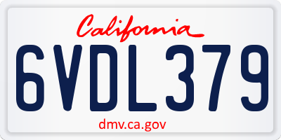 CA license plate 6VDL379
