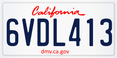 CA license plate 6VDL413