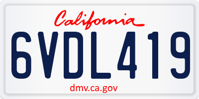 CA license plate 6VDL419