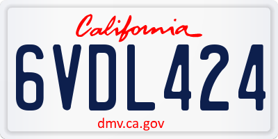 CA license plate 6VDL424