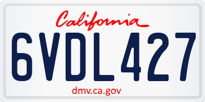 CA license plate 6VDL427