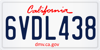 CA license plate 6VDL438