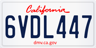 CA license plate 6VDL447