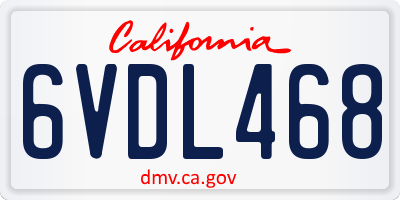 CA license plate 6VDL468