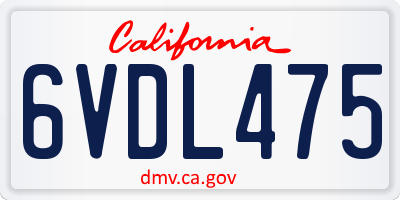 CA license plate 6VDL475