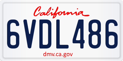 CA license plate 6VDL486