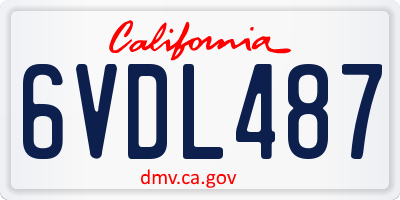 CA license plate 6VDL487