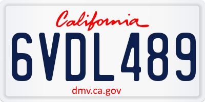 CA license plate 6VDL489
