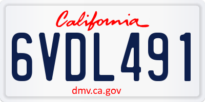 CA license plate 6VDL491