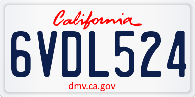 CA license plate 6VDL524