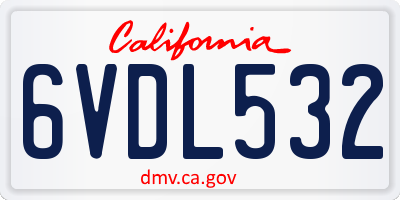 CA license plate 6VDL532