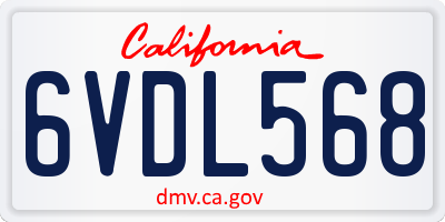 CA license plate 6VDL568
